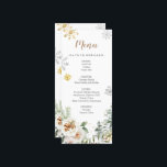 Winter White Floral Pine Trees Wedding Menu Card<br><div class="desc">Winter White Floral Pine Trees Wedding Menu Card</div>