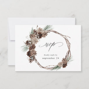 Winter White Floral & Pine w Meal RSVP 2