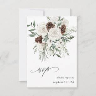 Winter White Floral & Pine w Meal RSVP 3