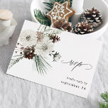 Winter White Floral & Pine w Meal RSVP  Card<br><div class="desc">Send a fun and elegant,  modern Winter White Floral & Pine RSVP  meal card with your invitations for weddings and parties including Graduation parties. See our collection for an option without the meal.</div>