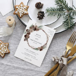 Winter White Floral & Pine Wedding Wreath Invitation<br><div class="desc">Send your guests a beautiful wedding invitation with your beautiful Winter White Floral & Pine Wedding Wreath Invitations.</div>