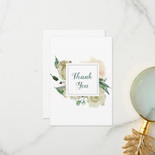 Winter White Floral Thank You Card