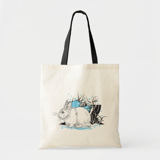Winter white Hare Tote Bag (Front)