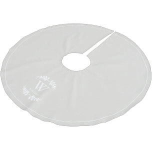 Winter White Laurel Family Monogram Custom Brushed Polyester Tree Skirt