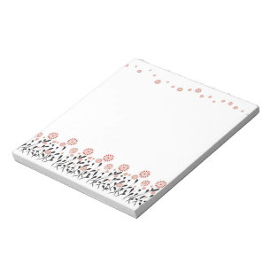 winter white maroon floral notepad