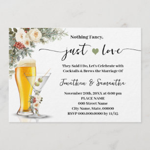 Winter White Nothing Fancy Just Love Wedding Invitation