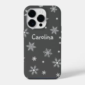 winter white pattern name grey iPhone 14 pro case