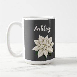 Winter White Poinsettia Coffee Mug