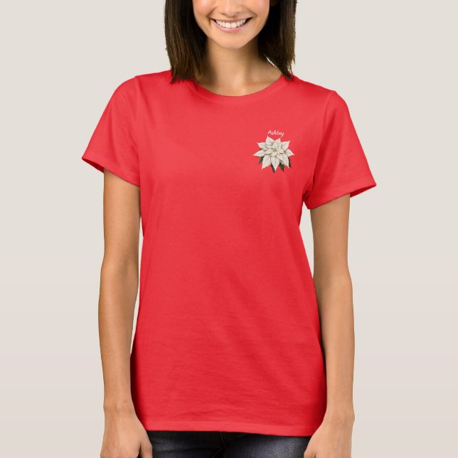 Winter White Poinsettia T-Shirt (Front)