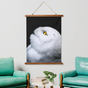 Winter White Snowy Owl Hanging Tapestry
