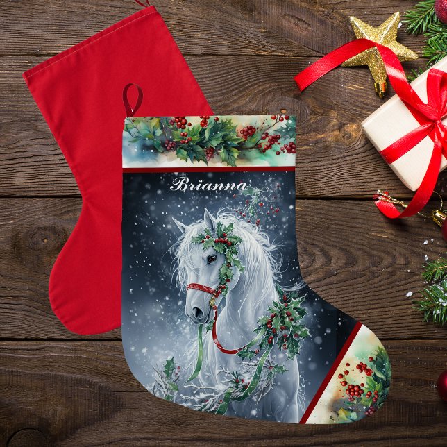 Winter White Stallion Christmas Horse Stocking  (Creator Uploaded)