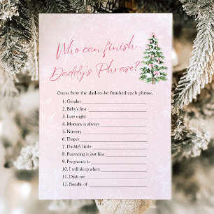 Winter Who Can Finish Daddy 's Phrase Baby Shower Invitation