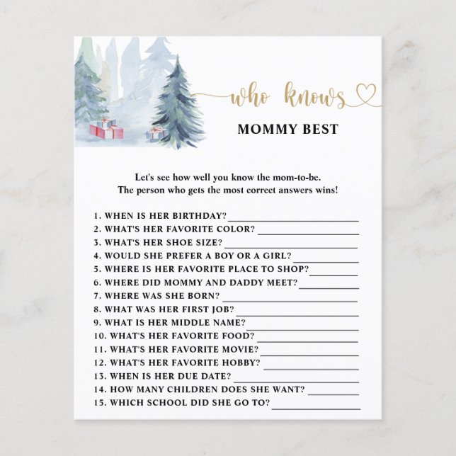 Winter Who knows mummy best (Front)