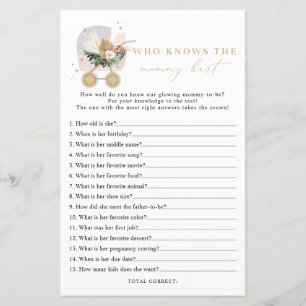 Winter Who knows mummy best baby shower game