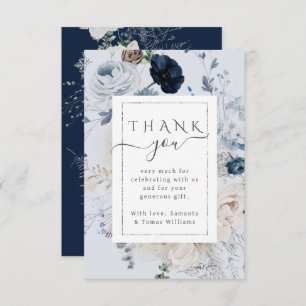 Winter Wildflower Elegant Boho Baby Shower  Thank You Card