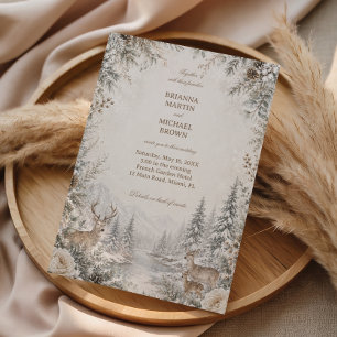 Winter Wildlife Beside Frozen Waters Invitation