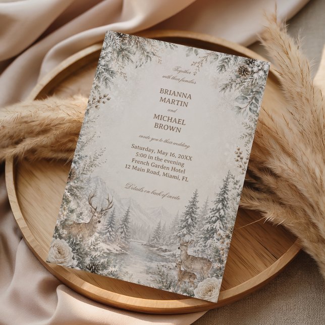Winter Wildlife Beside Frozen Waters Invitation (Creator Uploaded)