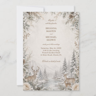 Winter Wildlife Beside Frozen Waters Invitation