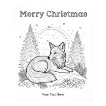 Winter Wildlife Red Fox Christmas Colouring
