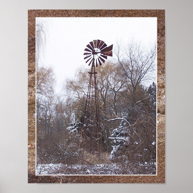 Winter Windmill - Matted Poster (Front)