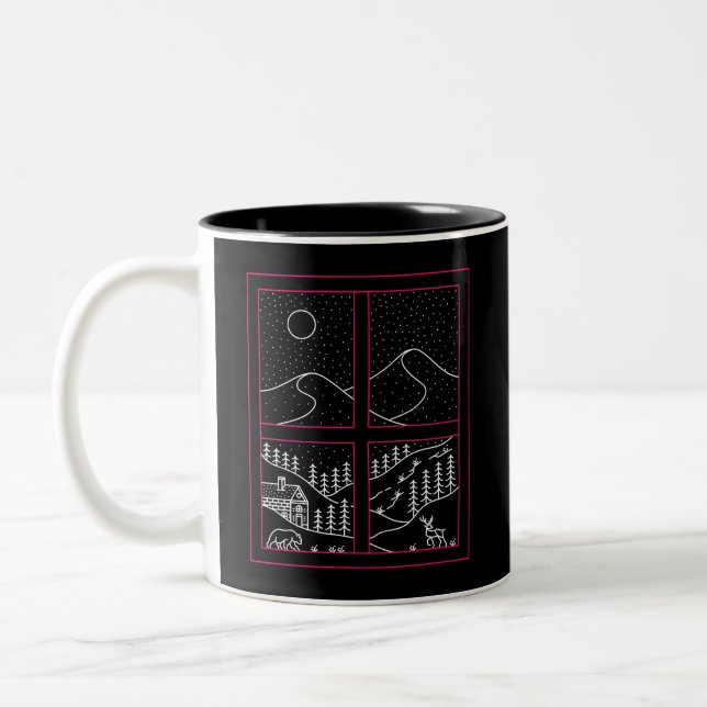 Winter Window Two-Tone Coffee Mug (Left)
