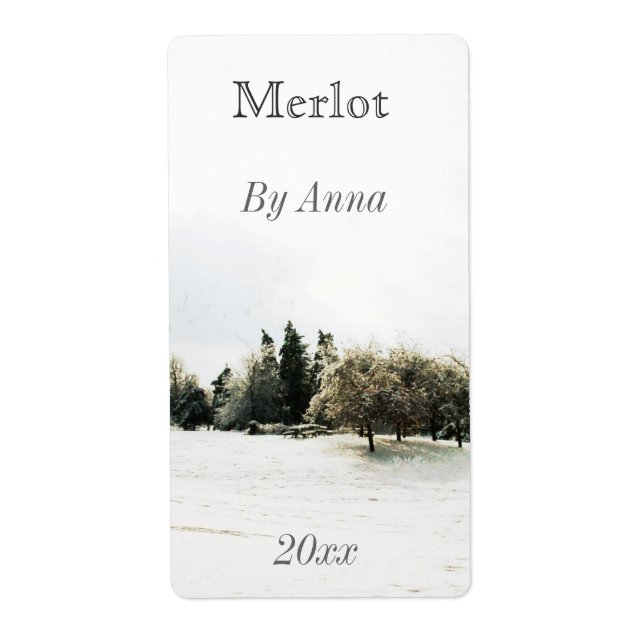 Winter wine bottle label (Front)