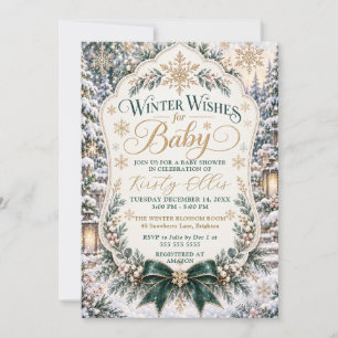 Winter Wishes Baby Shower Invitation