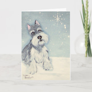 Winter Wishes from a Schnauzer Thank You Card