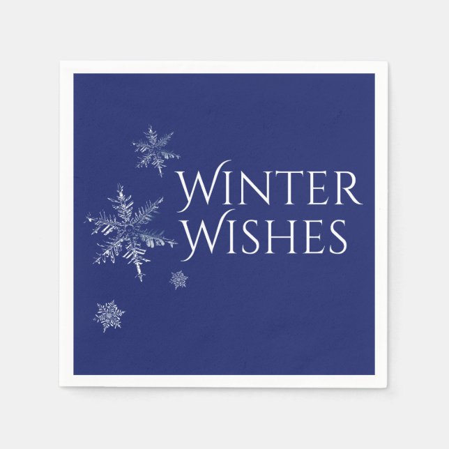 Winter Wishes Snowflakes Napkin (Front)