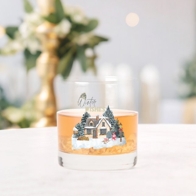 Winter Wishes Whiskey Glass (Insitu (Wedding))