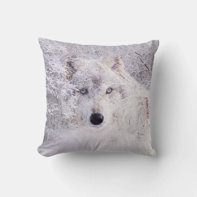 Winter wolf cushion (Front)