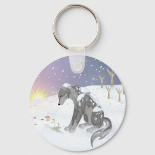 Winter Wolf Key Ring