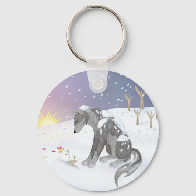 Winter Wolf Key Ring (Front)