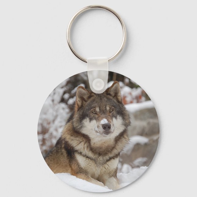 Winter Wolf Key Ring (Front)