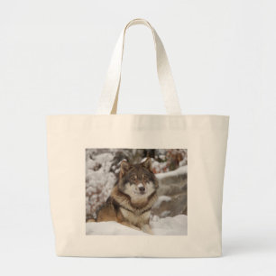 Winter Wolf Large Tote Bag