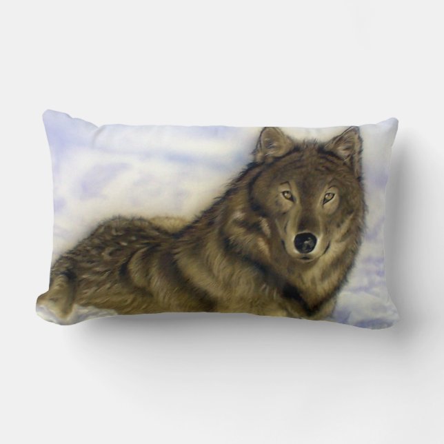 Winter Wolf Lumbar Cushion (Front)