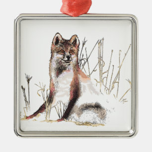 Winter Wolf Metal Tree Decoration