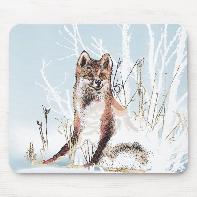 Winter Wolf Mouse Mat (Front)