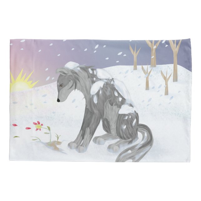 Winter Wolf Pillowcase (Back)