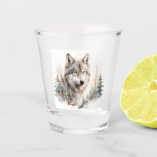 Winter Wolf Shot Glass