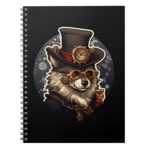 Winter wolf steampunk notebook