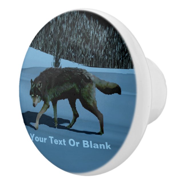 Winter Wolf - Tapetum Lucidum Ceramic Knob (Right)