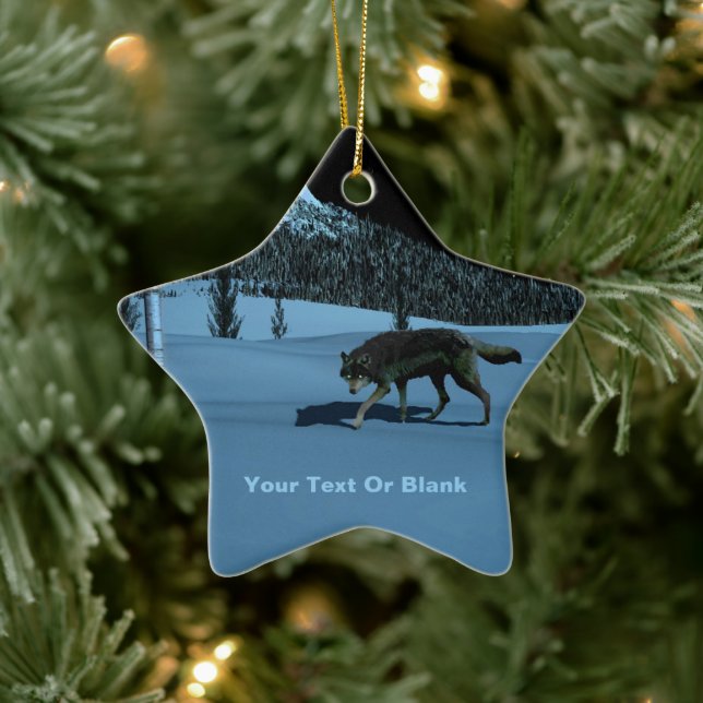 Winter Wolf - Tapetum Lucidum Ceramic Tree Decoration (Tree)