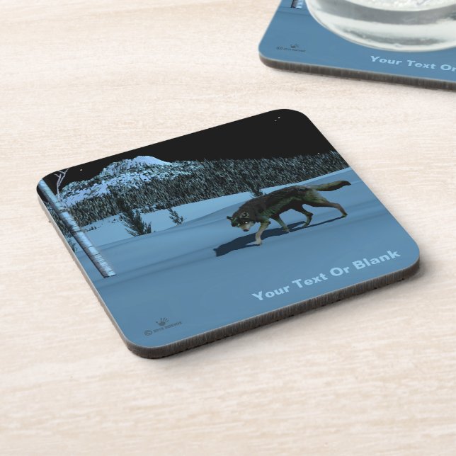 Winter Wolf - Tapetum Lucidum Coaster (Left Side)