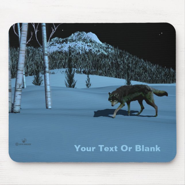 Winter Wolf - Tapetum Lucidum Mouse Mat (Front)
