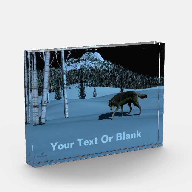 Winter Wolf - Tapetum Lucidum Photo Block (Left)