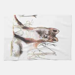 Winter Wolf Tea Towel