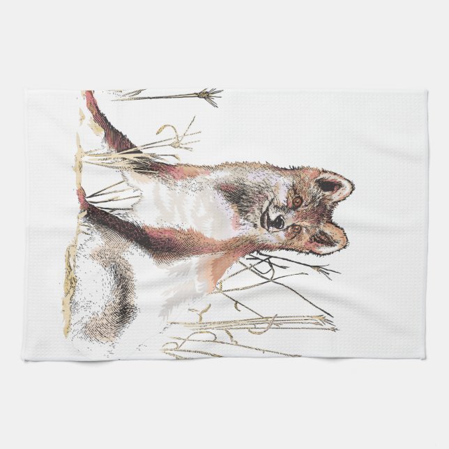 Winter Wolf Tea Towel (Horizontal)