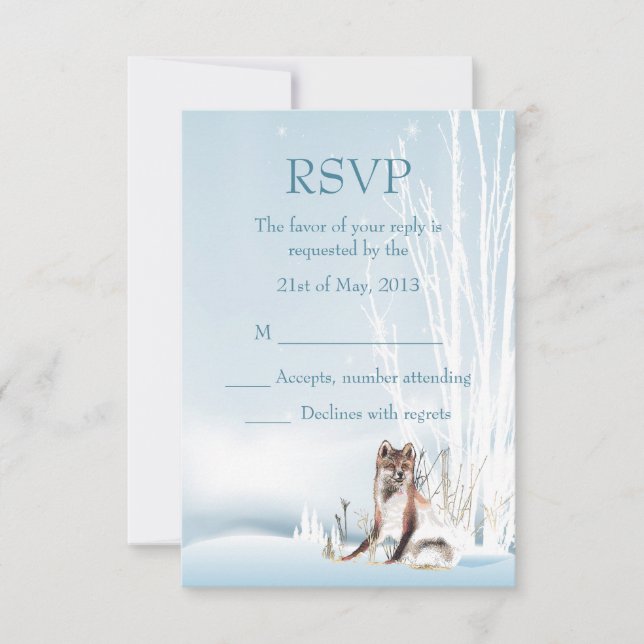 Winter Wolf Wedding RSVP (Front)