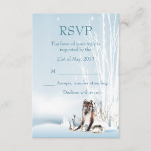Winter Wolf Wedding RSVP Card